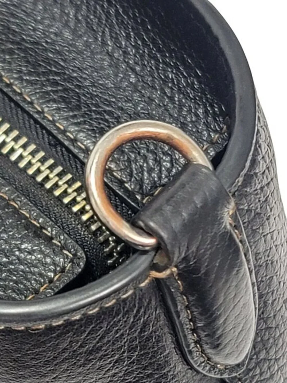 Coach Logan Black Pebbled Leather Carryall Logo Strap